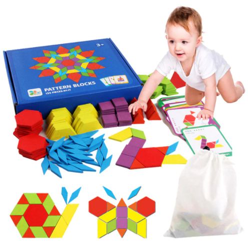 НАМАЛЕНИЯ С 55% ! 155 ч. ХИТ Дървен пъзел конструктор мозайка строител