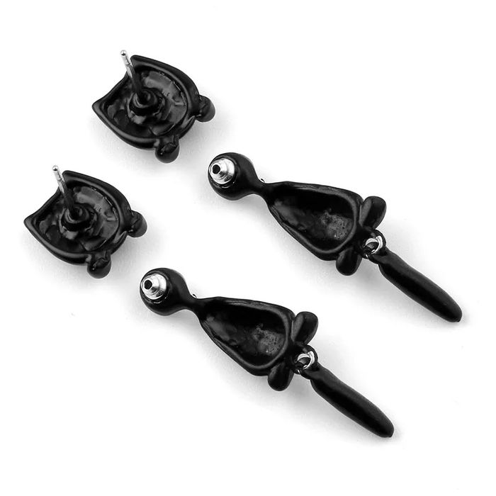 Обеци котета, два модела с жълти и с бели очи