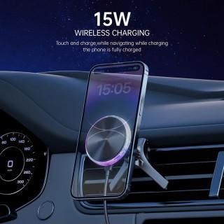 Магнитна стойка за телефон 15W с безжично зареждане за автомобил №3624