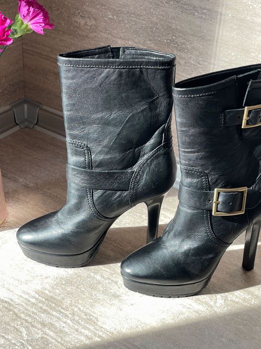 Jimmy Choo London Dylan Heeled Moto Biker Ankle Boots 38 (UK 5)