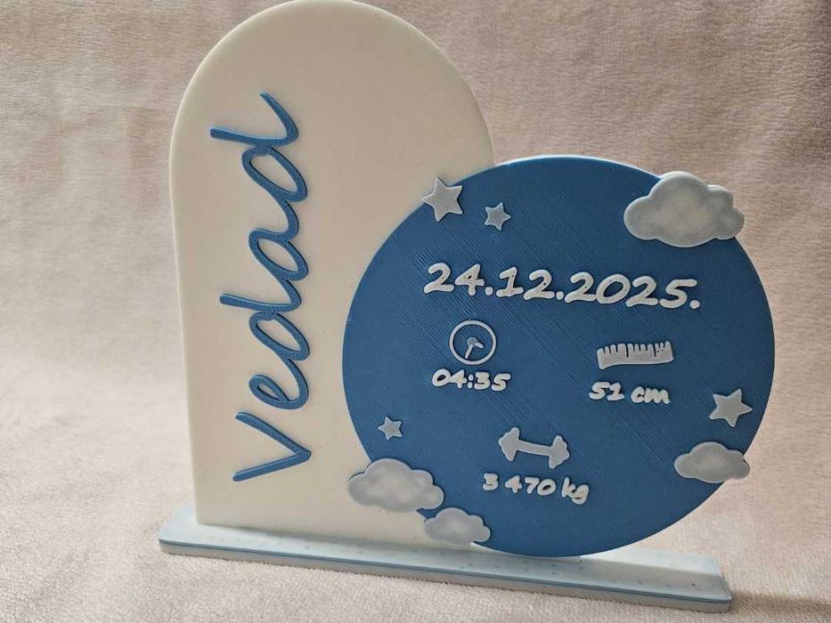 Персонализирана 3D Табелка за Раждане