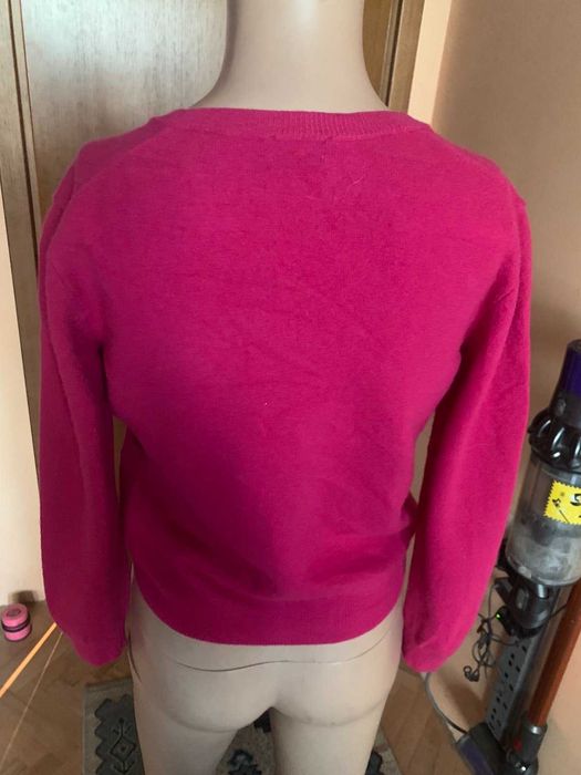 Жилетка Benetton цвят фуксия ( мерино), размер S/XS