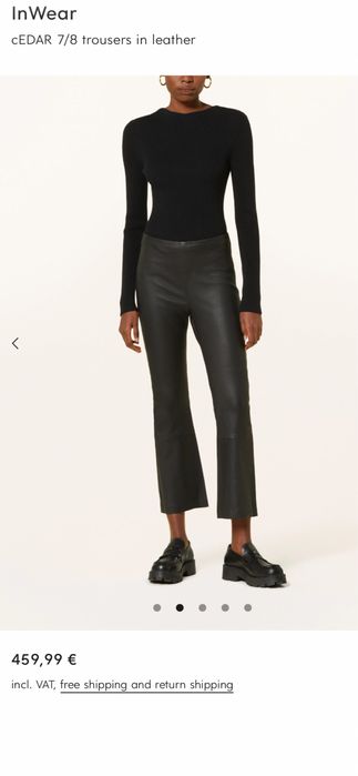 Pantaloni InWear piele naturala ( fina/strech) maro ciocolata Xs