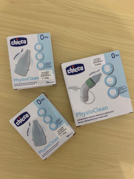 Аспиратор за нос Chicco 0м + 22 меки накрайника за еднократна употреба