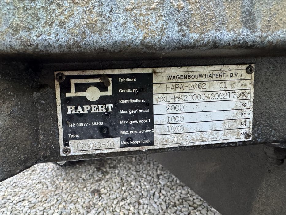 Remorca Olanda Hapert 2000 kg