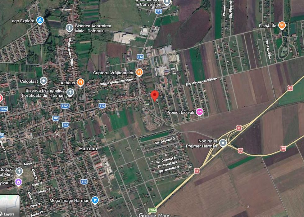 Teren intravilan Harman, 543 mp, zona foarte buna, vecinatati construite
