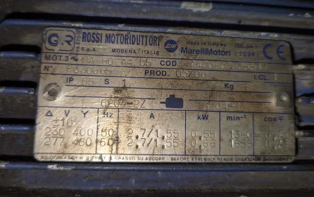 Reductor electric 0.55kw cazan tuica