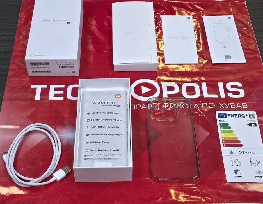 256GB Xiaomi 15T Технополис Гаранция 2027г. Rose Gold 15 T