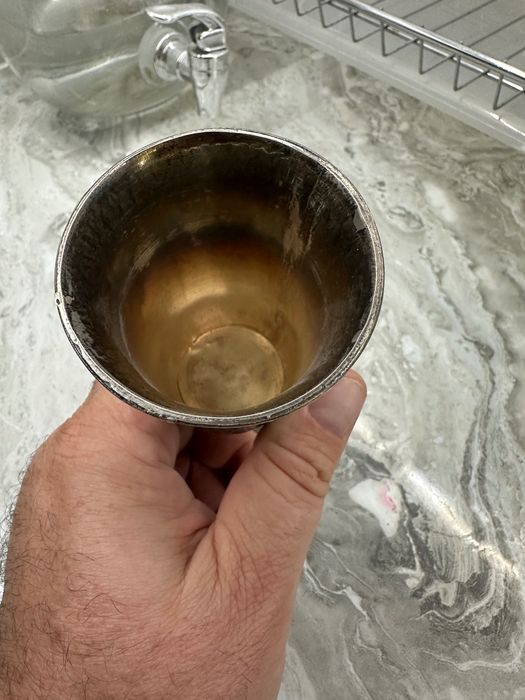 Красива Сребърна чаша потир. С ниело. 925