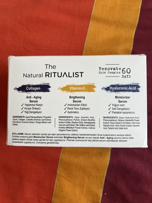 Серуми-хиалурон,витамин ц и колаген,,срещу тареене кожа на лице 80€