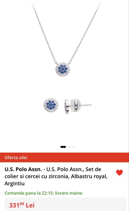 Set Colier U.S. Polo Assn Albastru