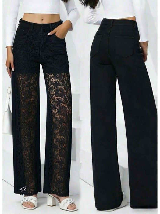 Дънки с дантела