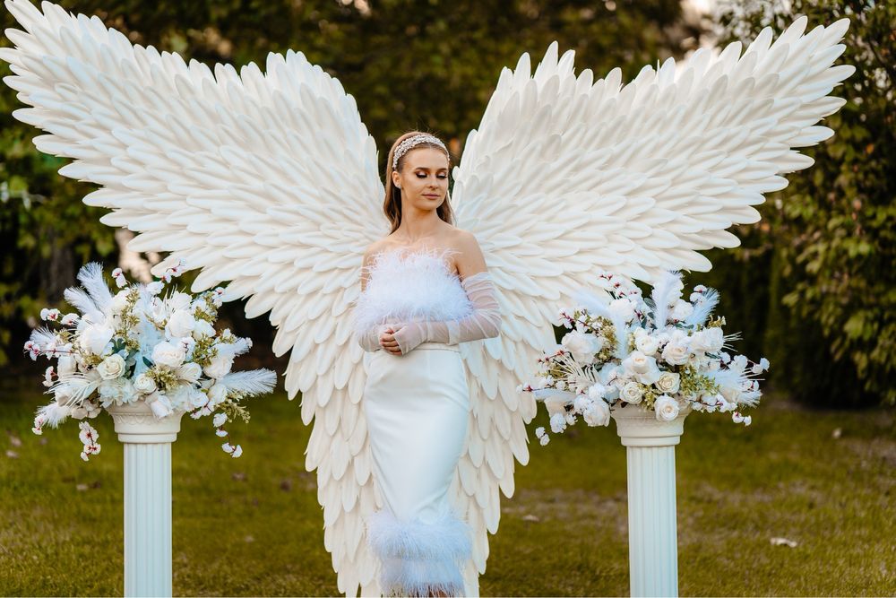 Rochie alba cu fulgi naturali