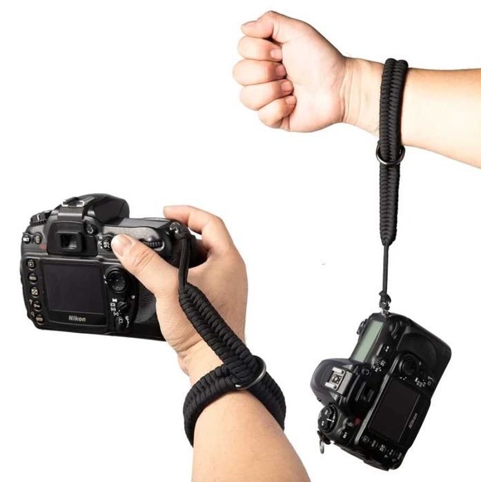 Ремък за фотоапарат – camera hand strap, черен/зелен