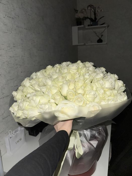 букет 101 белая роза