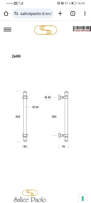 Mânere de uși romane, marca SALICE PAOLO