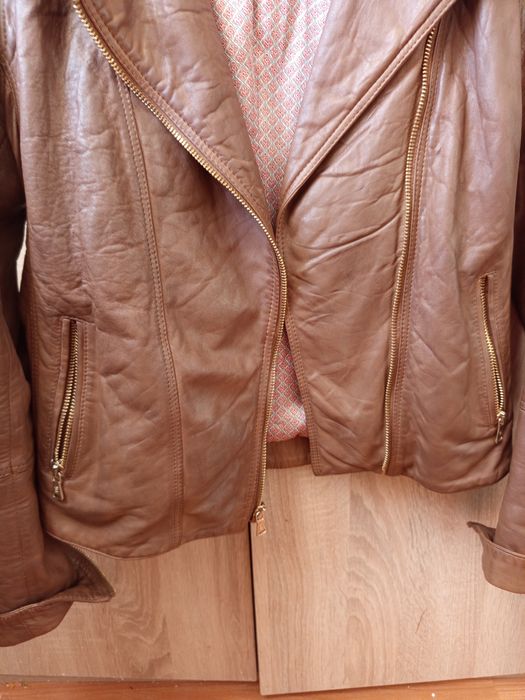 Geacă din piele Massimo Dutti