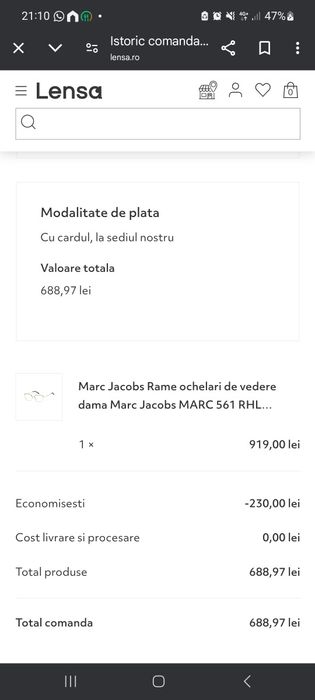 Rama ochelari vedere