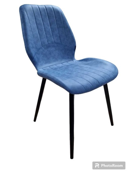 Трапезен стол Айвън PU кожа син