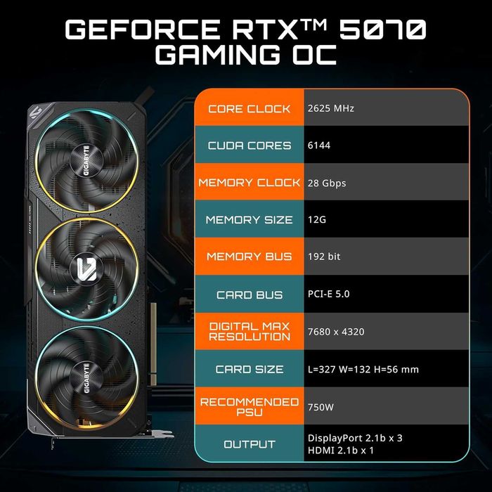 GIGABYTE GeForce RTX 5070 Gaming OC