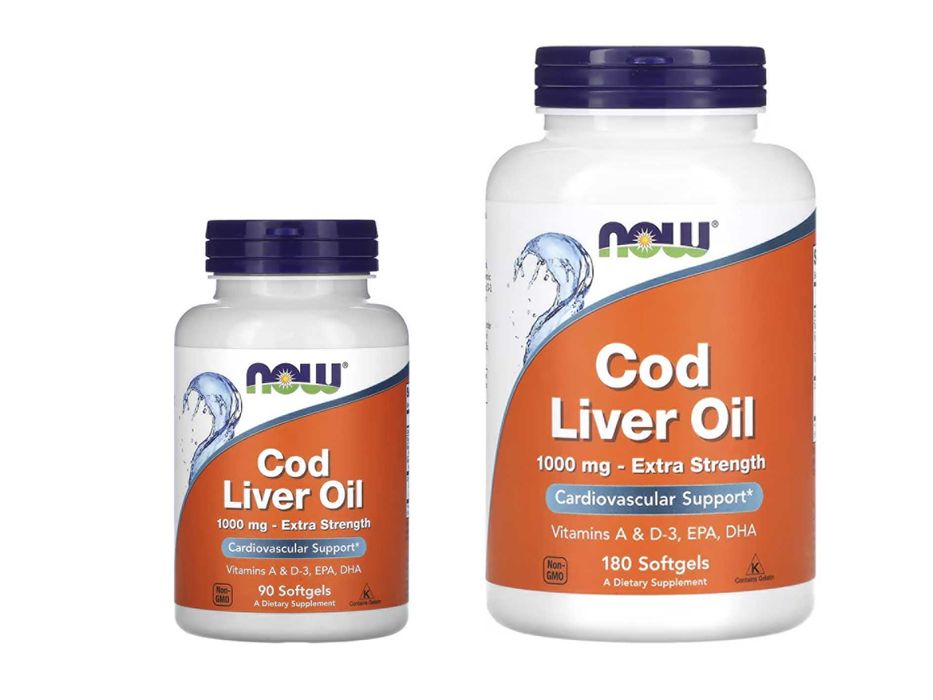 NOW Foods NOW Cod Liver Oil  жир печени трески 1000 мг 90 и180 капсул