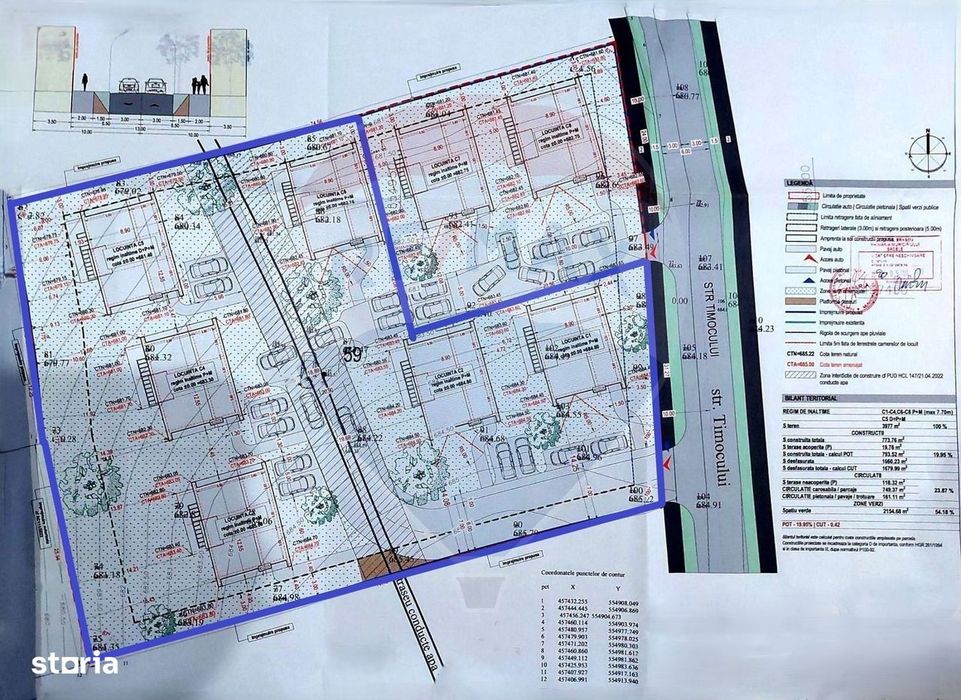 Proiect autorizat (AC) pentru constructia a 2 vile individuale P+M