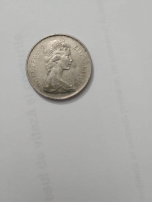 Monedă Regina Elisabeta 2 anul 1974