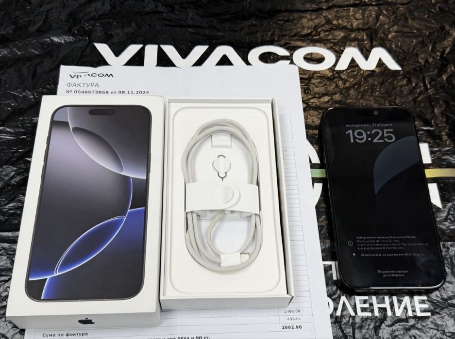 !!! КАТО НОВ 512GB iPhone 16 Pro Max VIAVACOM Гаранция 2026 г. Black / Черен