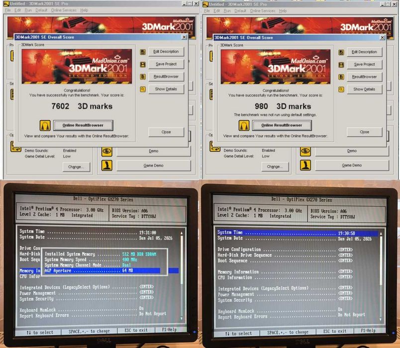 Retro Pc Windows Me / 3dfx Voodoo2 / Aureal Vortex2 / Quadro4 580 xgl