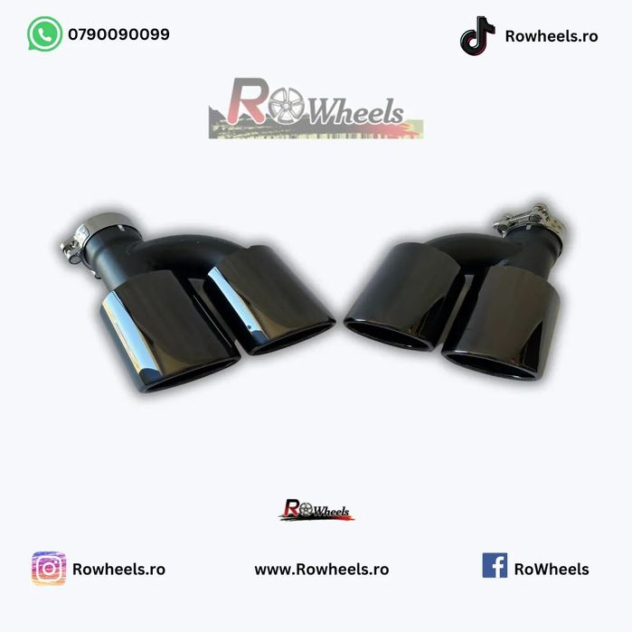 Ornamente tobe Tips evacuare auto sport AUDI A3 A4 A5 A6 A7 A8 Q3 Q5 C8 black chrome