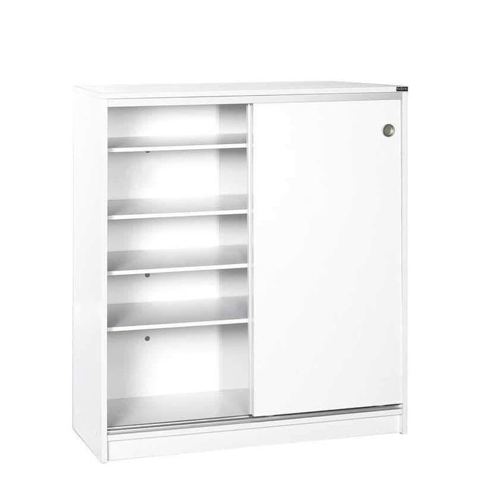 Dulap Pantofi Adore Diamond, 2 usi glisante, 5 rafturi, Alb, 91x105x37 cm - Alb