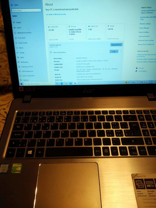 Vând acer Intel i5 GeForce 940mx