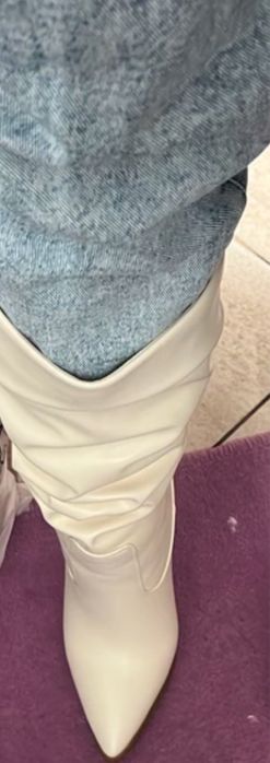 Продам спаги зимние белые на каблуке