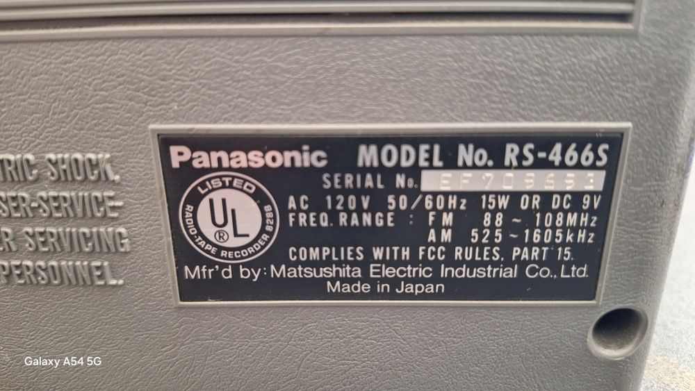 Radiocasetofon National Panasonic RS 466S an fabricație 1978
