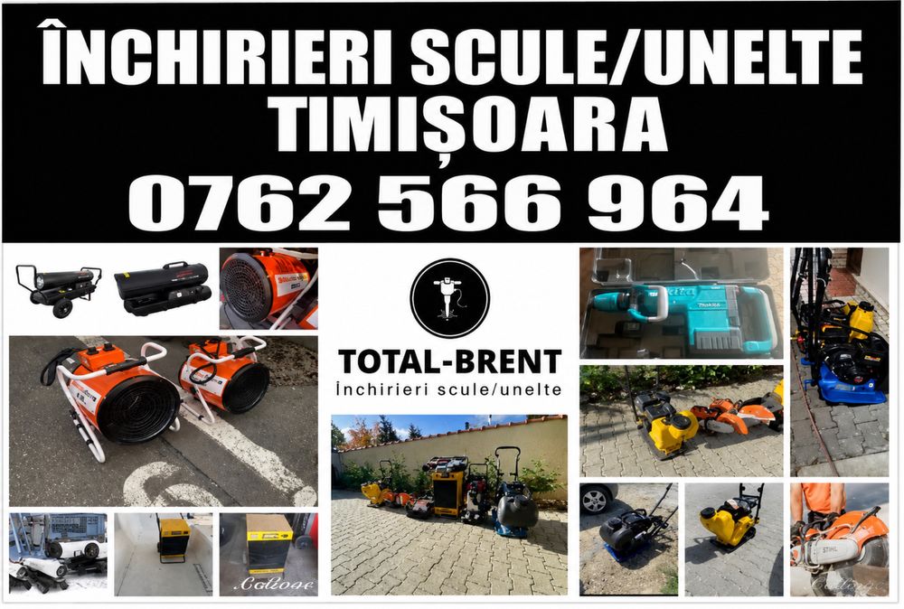 Placa compactoare, picamer ,vibrator beton , girafa de inchiriat