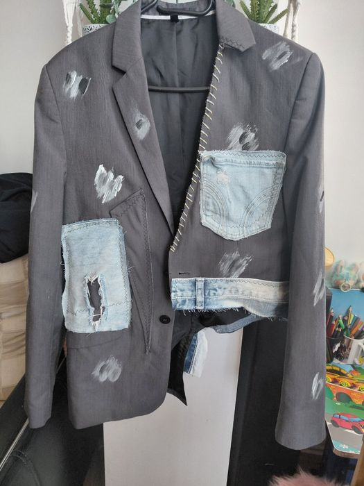 Set unicat transformat din gacheta si jeans