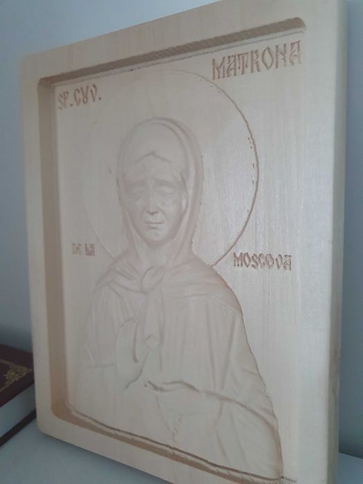 Maica Domnului Pantanassa -Lucrez vand icoane sculptate lemn tei Cruci