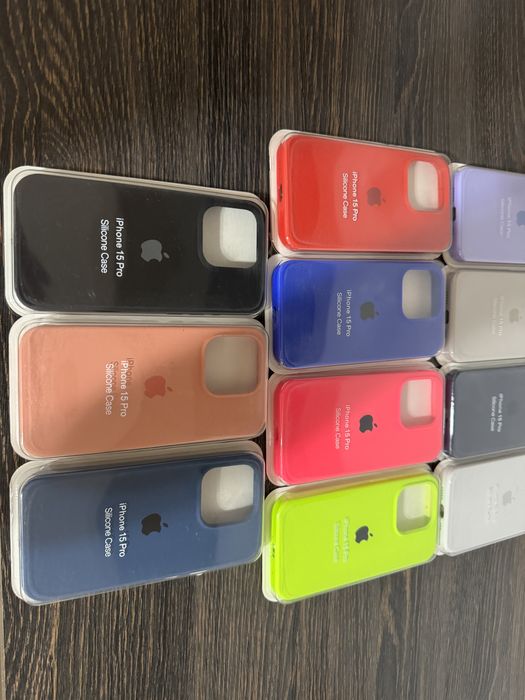 Husa Apple Gri Negru Alb Roz iPhone 15 Pro Max, 15 Pro, 14 Pro Max