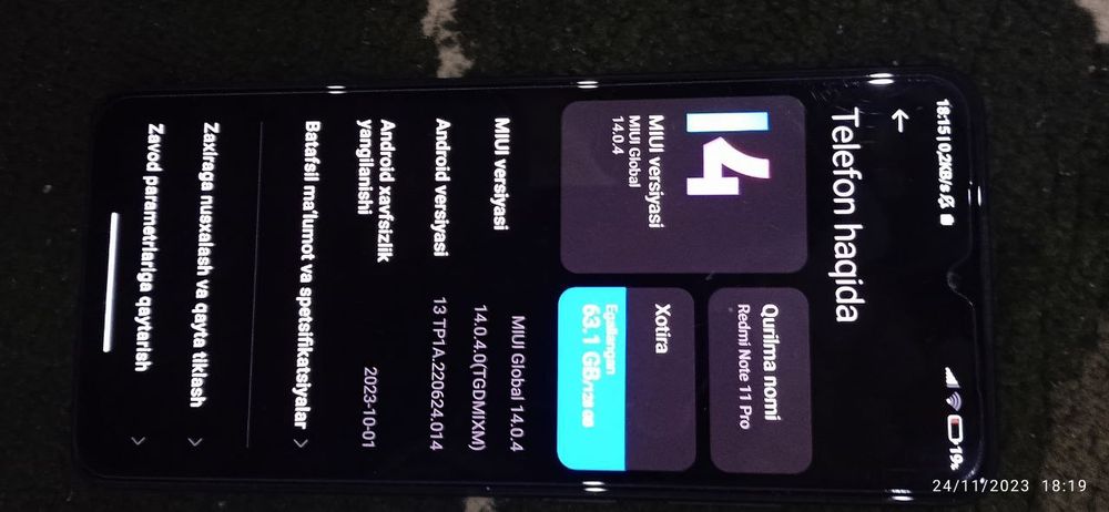 Redmi note 11 pro 8/128gb karopka dac