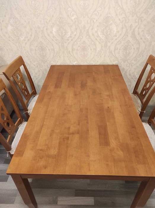 Деревянные стол и стулья! Производство Малайзия! На 6 персон! Новые!
