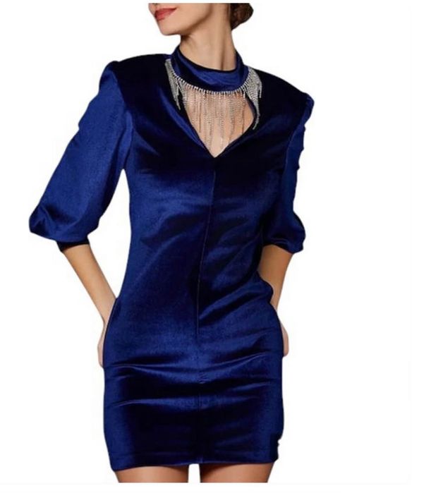 Къса рокля с кадифена визия Lynne 38 размер