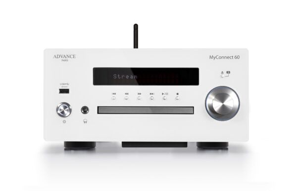 Sistem Audio HiFi Premium Advance Paris MyConnect 60 White cu Boxe KC-100 Light Wood