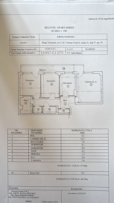 Apartament 3 camere decomandat zona centrala (Bloc Unirea)