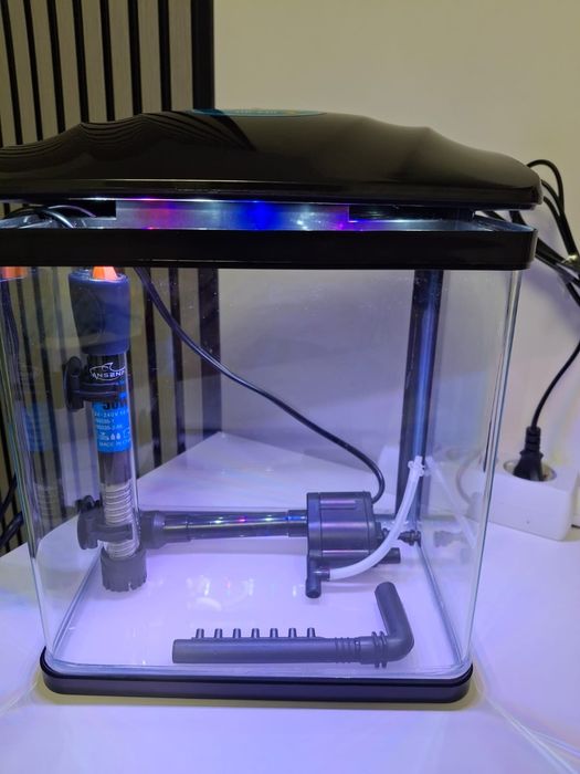 Vand Acvariu pesti 23/16 *27,5 cm, 7 l negru+ incalzitor