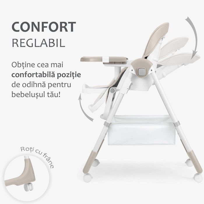 Nou - Scaun de masa pentru copii KikkaBoo – Spicy+, Bej
