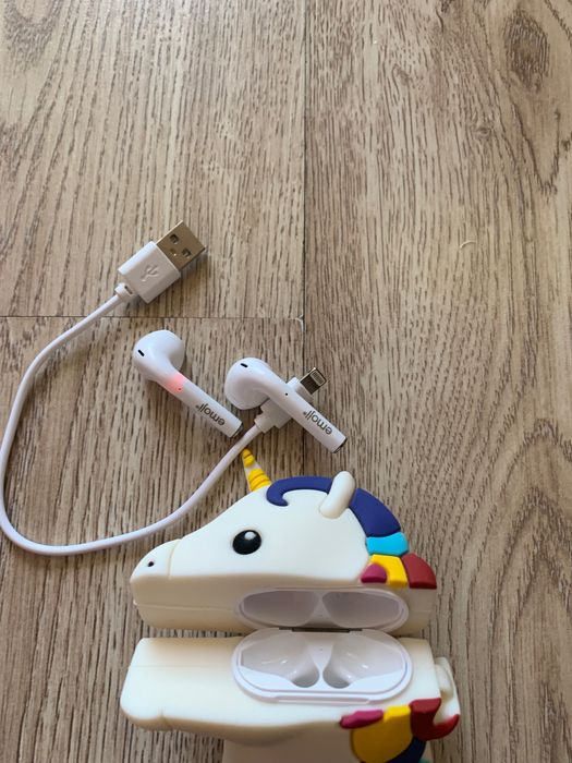 Детски слушалки Emoji -Unicorn ,TWS бели