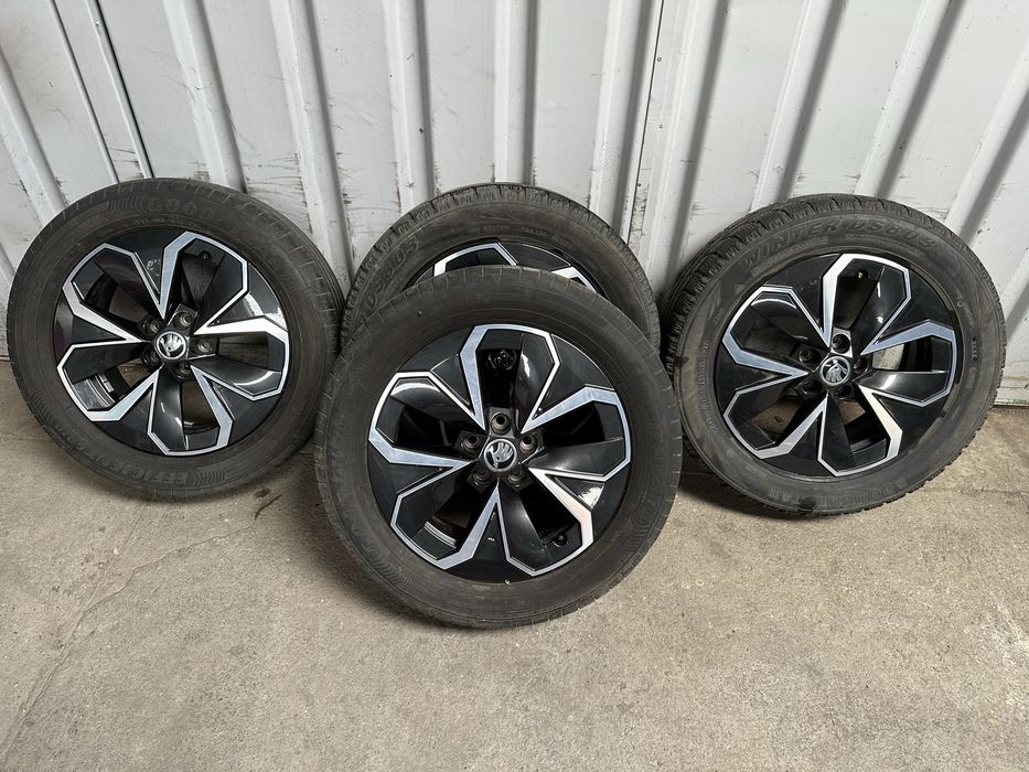 Set 4 jante aliaj originale Škoda R16 5x100 ET38 + anvelope 205/55 R16