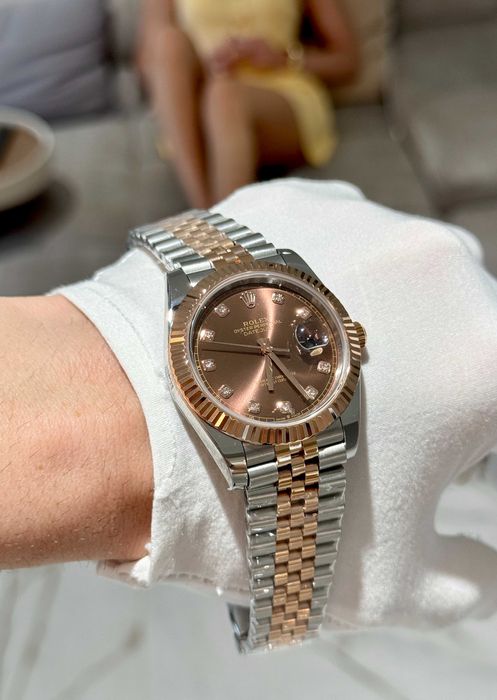 rolex datejust 41mm двуцветен / шоколад