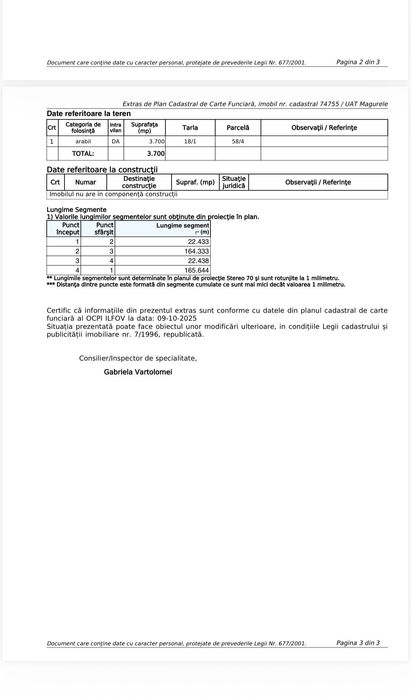 Vând teren Oraș Măgurele Ilfov