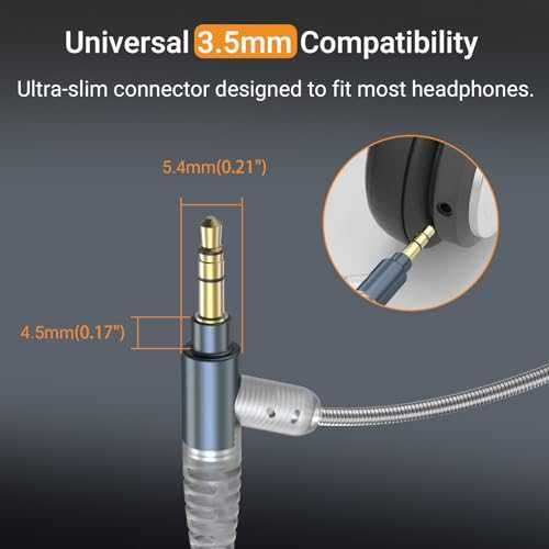 Нов 3.5mm AUX кабел за слушалки с бум микрофон за игри и разговори